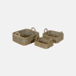 Grass-Rectangular basket with handles