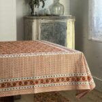 India- Brown flowers tablecloth