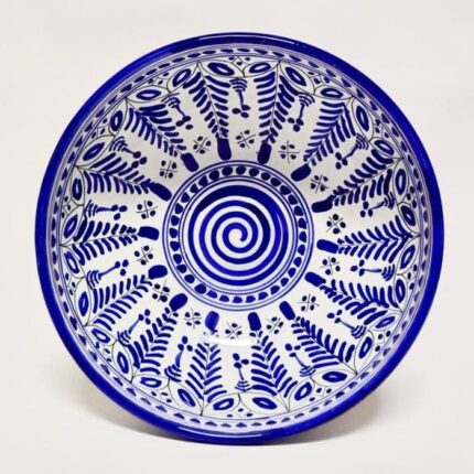 Pomegranate -Large blue salad bowl