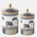 Jaipur  Porta vela porcelana con vela