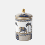 Jaipur  Porta vela porcelana con vela - Imagen 3