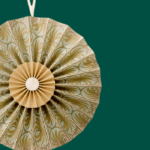 Roseta de papel oliva 26cm - Image 2