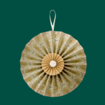 Roseta de papel oliva 26cm - Image 3