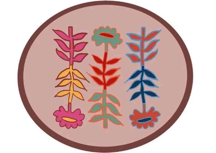 Cotash_Individual_Julieta_GRANATE Cotash individuales ovalados flores - Image 3