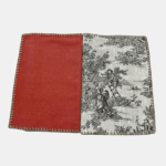 Individual reversible toile de jouy gris/teja