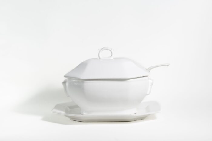 ElAlmacendeLoza0090 Blanco sopera con cuchara - Imagen 1