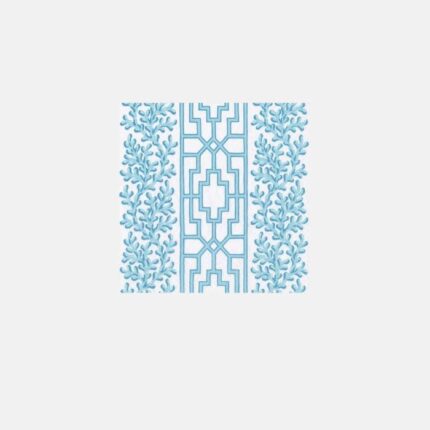 Coctel- Coral blue trellis