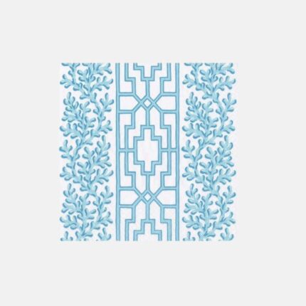 Lunch- Coral blue trellis