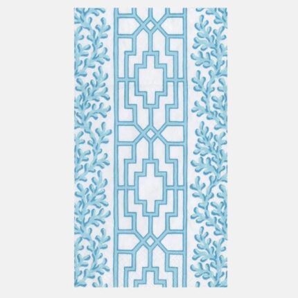 Buffet- Coral blue trellis