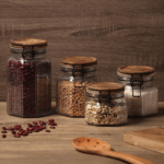 Acacia - Bote cristal con tapa