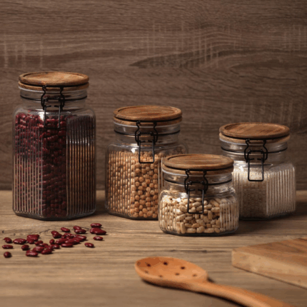 Acacia - Bote cristal con tapa