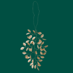 Adorno árbol /servilletero hojitas doradas