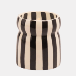 Cabana vela cerámica rayas negras