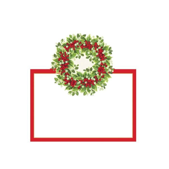 marca_sitios__1 Marca sitios Holly and Berry Wreath - pack 8 - Imagen 1