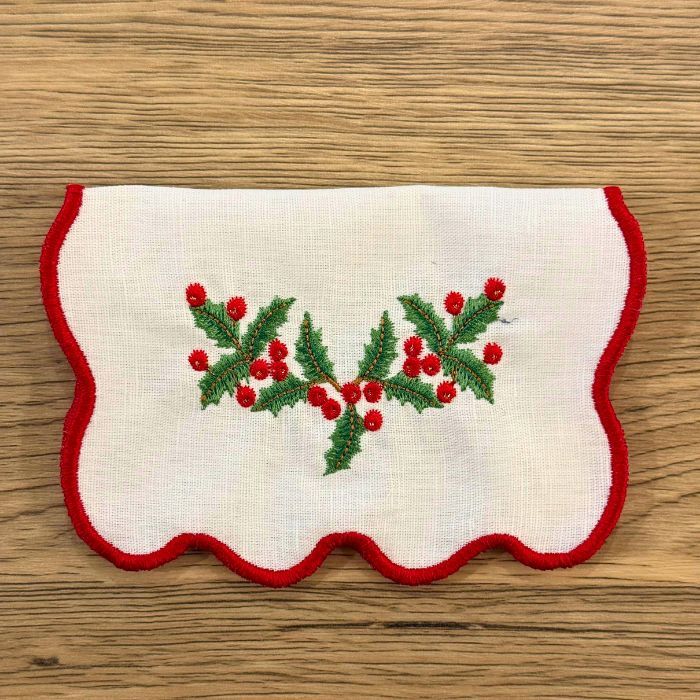 aceboblanco_2 Acebo- Servilleta coctel bordada - Imagen 1