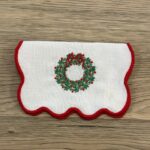 Corona navidad- Servilleta coctel bordada - Imagen 2