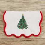 Abeto- Servilleta coctel bordada