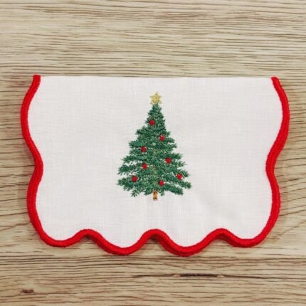 Abeto- Servilleta coctel bordada