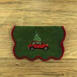 Coche- Servilleta coctel bordada