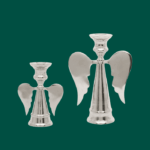Candelabro ángel plateado