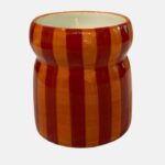 Cabana vela cerámica rayas naranjas