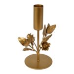 Candelabro hoja dorada