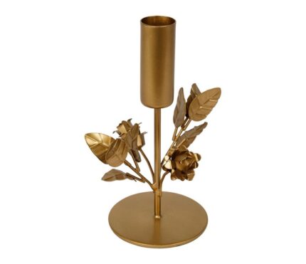 Candelabro hoja dorada