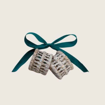 Servilleteros ratán claro set 2