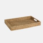 Ratán claro bandeja rectangular